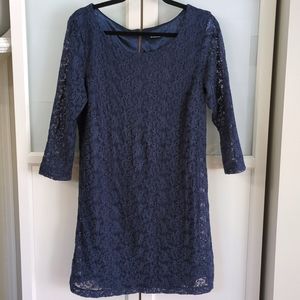 Soaked in Luxury | Navy Blue Lace Sheath Dress Special Occasion Party Date | XL